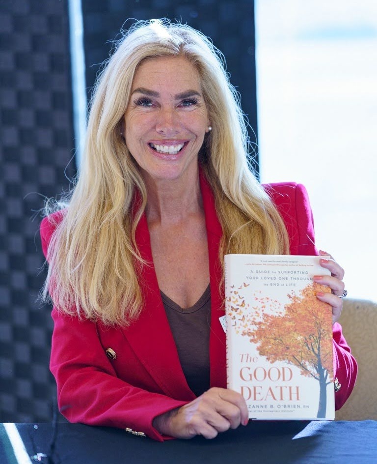Suzanne O'Brien with her book